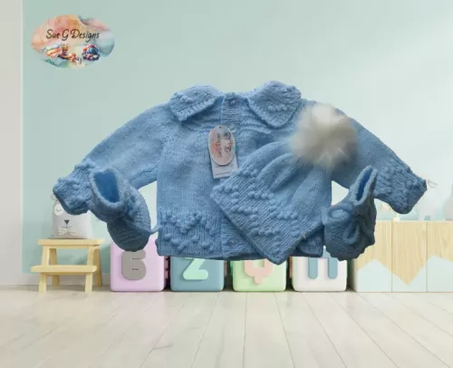 Baby Light Blue Bobble Set
