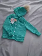 Green Cardigan and Hat Set